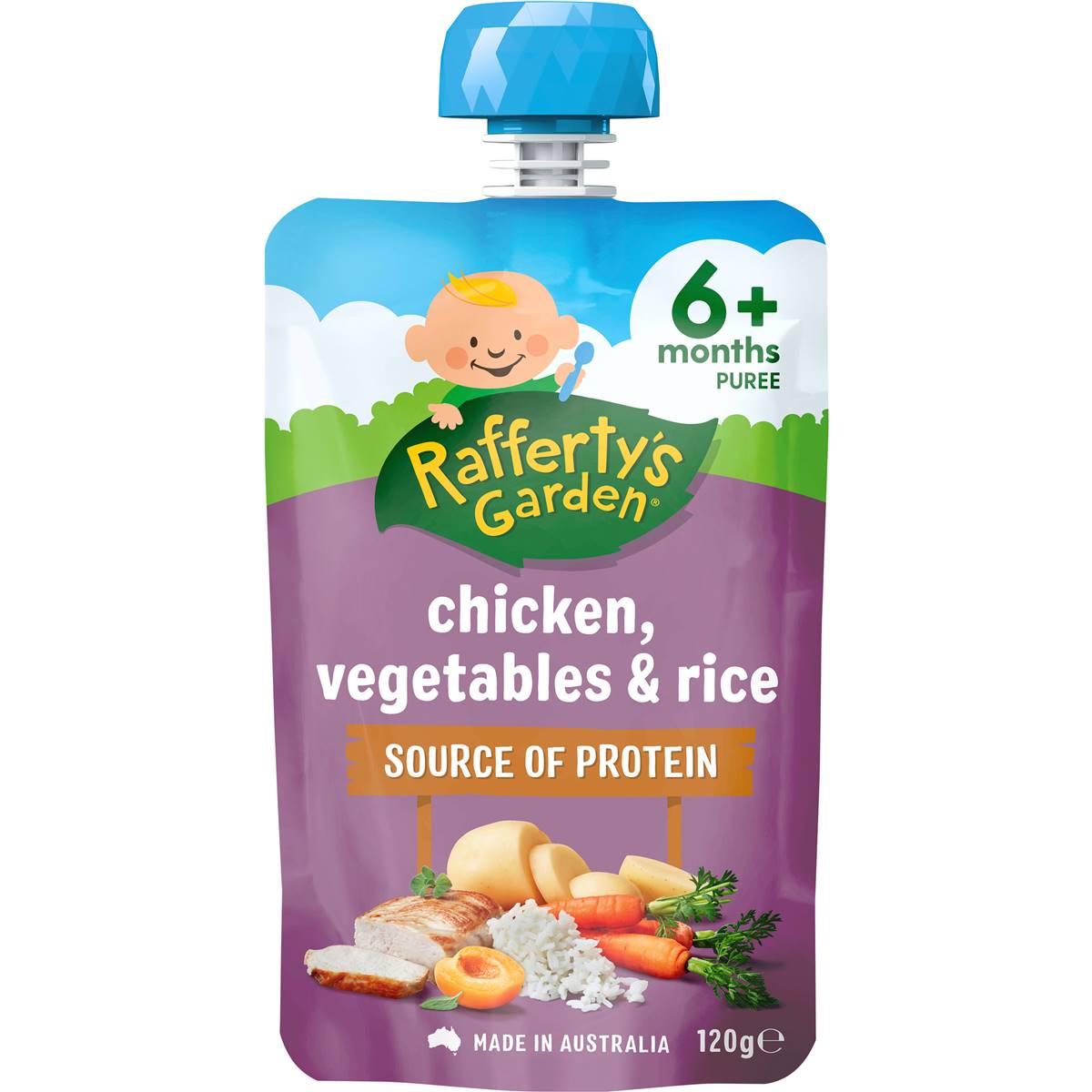 Rafferty's Garden Baby Food Pouch Chicken Vegetables & Rice 6+ Months 120g