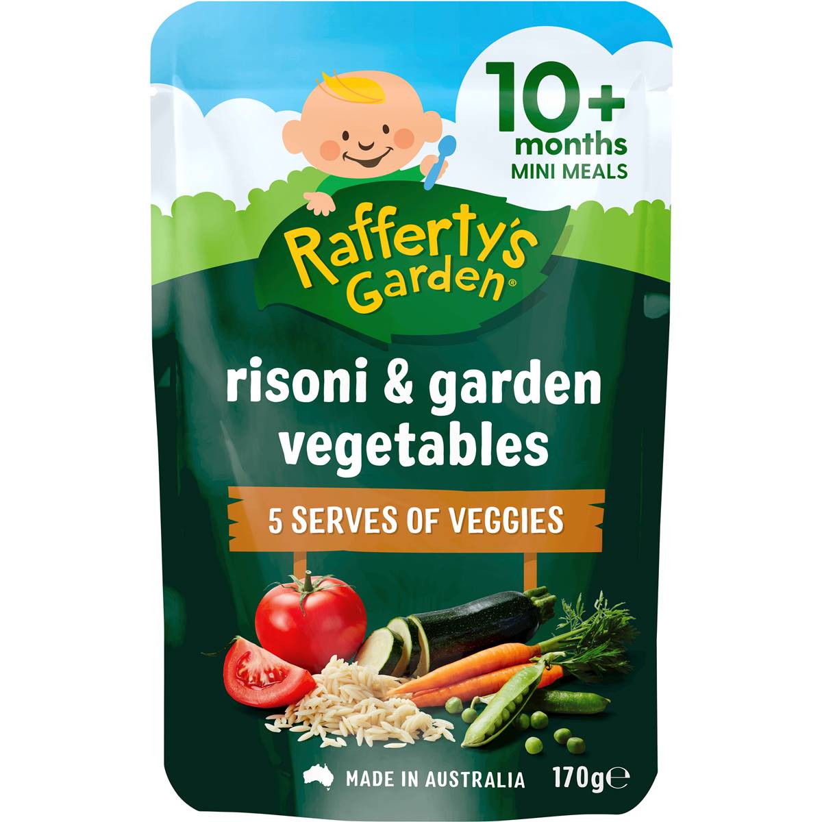 Rafferty's Garden Baby Food Pouch Risoni Pasta & Garden Vegetables 10+ Months 170g