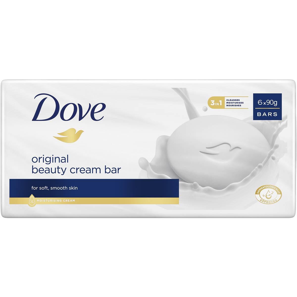 Dove Beauty Cream Bar Original Soap 6x90g