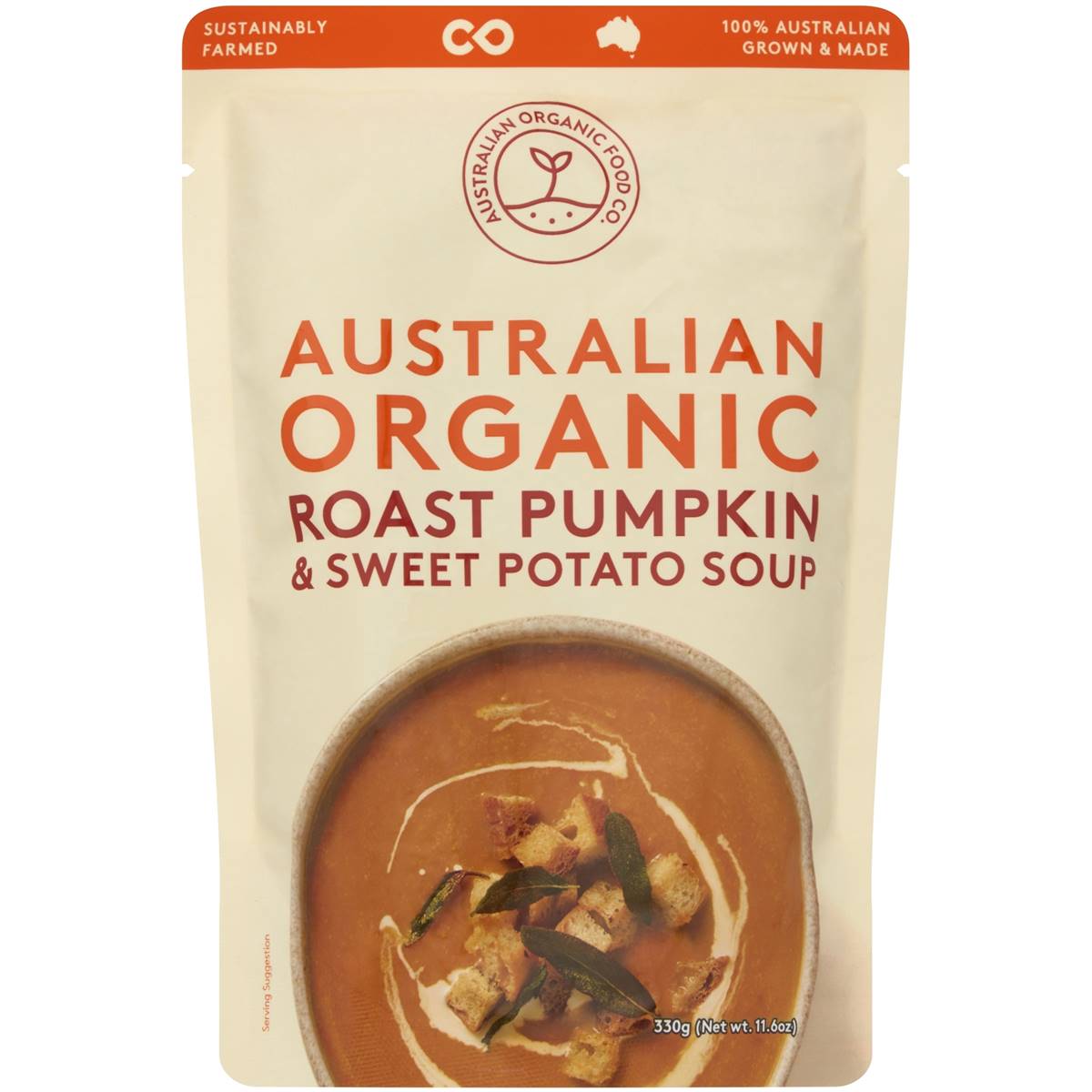 Australian Organic Food Co Pumpkin & Sweet Potato Soup Pouch 330g