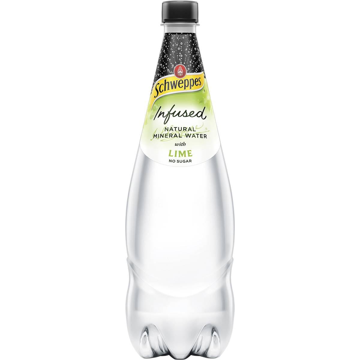 Schweppes Zero Sugar Lime Infused Mineral Water Bottle 1.1l