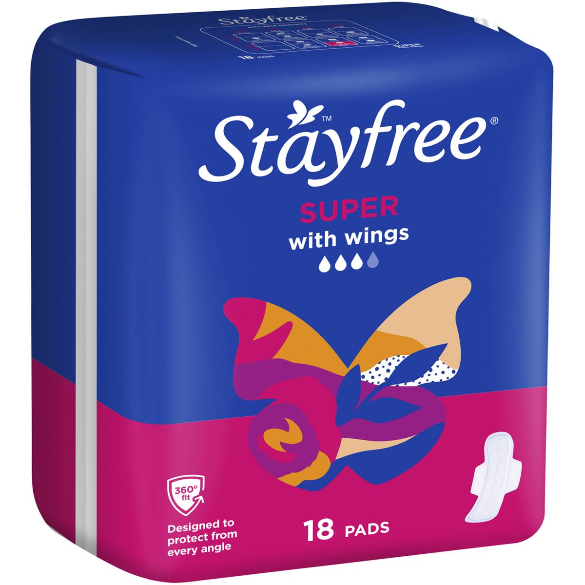 Stayfree Super Pads With Wings 18 Pack