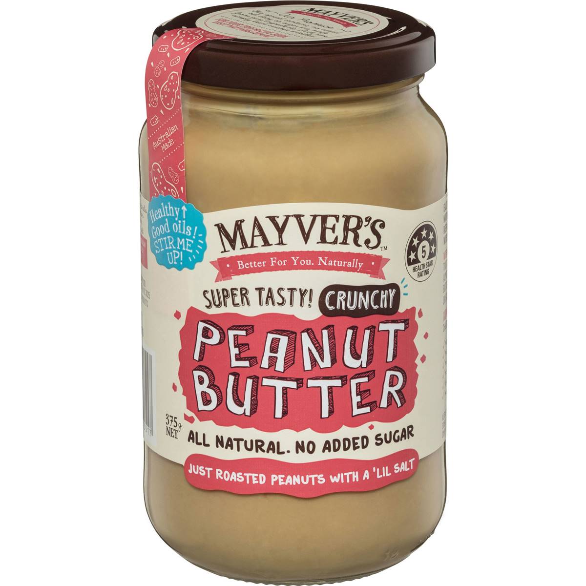 Mayver's Crunchy Peanut Butter 375g