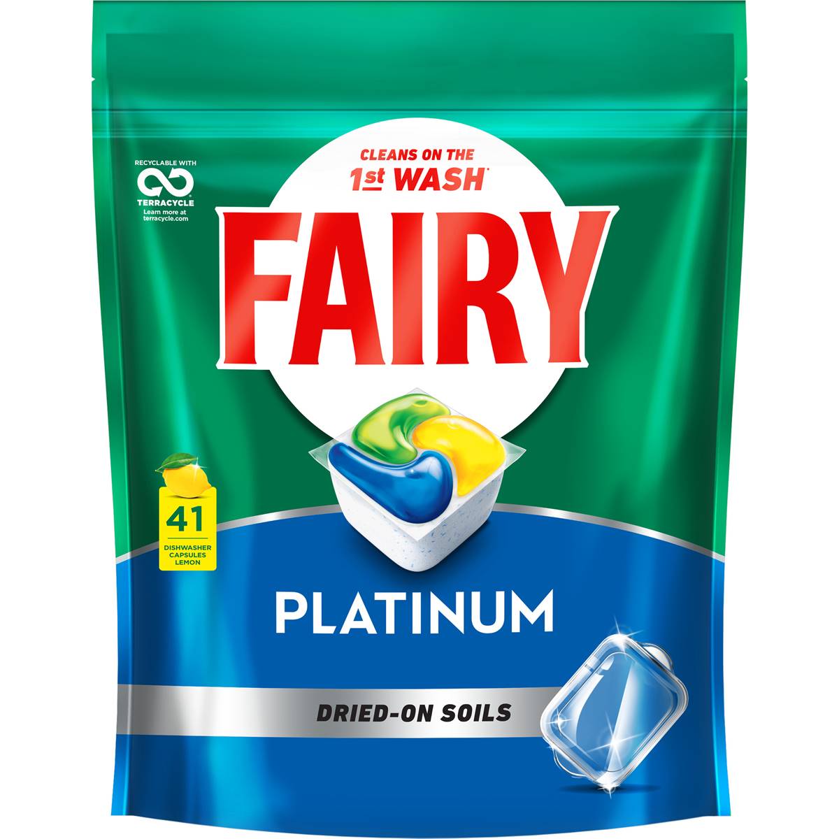 Fairy Platinum All In One Lemon Automatic Dishwasher Tablets 41 Pack