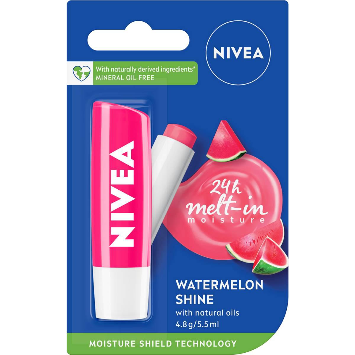 Nivea Lip Care Watermelon Shine Lip Balm For Dry Lips 4.8g