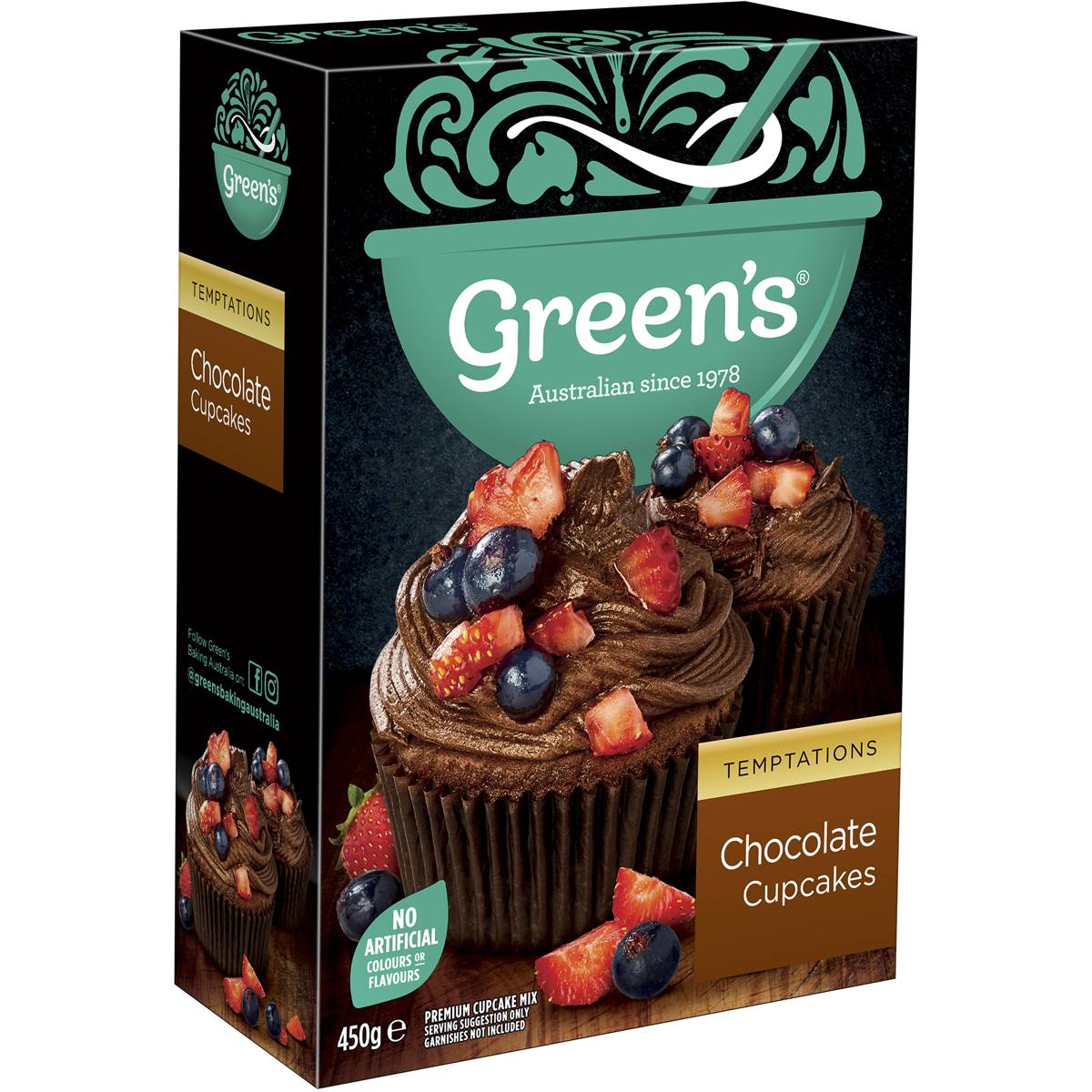 Green's Temptations Chocolate Cupcake Mix 450g