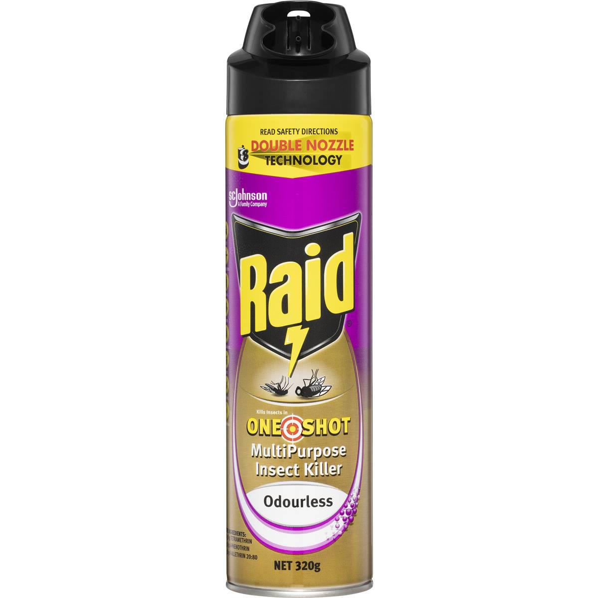 Raid One Shot Pest Multipurpose Ins Insect Killer Odourless 320g
