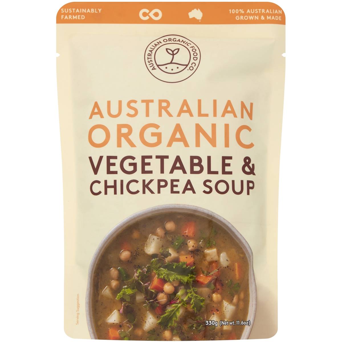 Australian Organic Food Co Chickpea & Vegetable Soup Pouch 330g