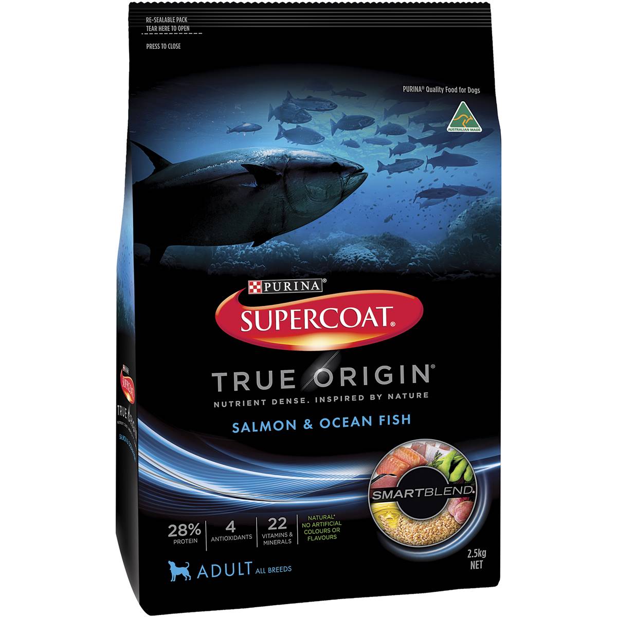 Supercoat Adult True Origin Salmon & Ocean Fish Dry Dog Food 2.5kg