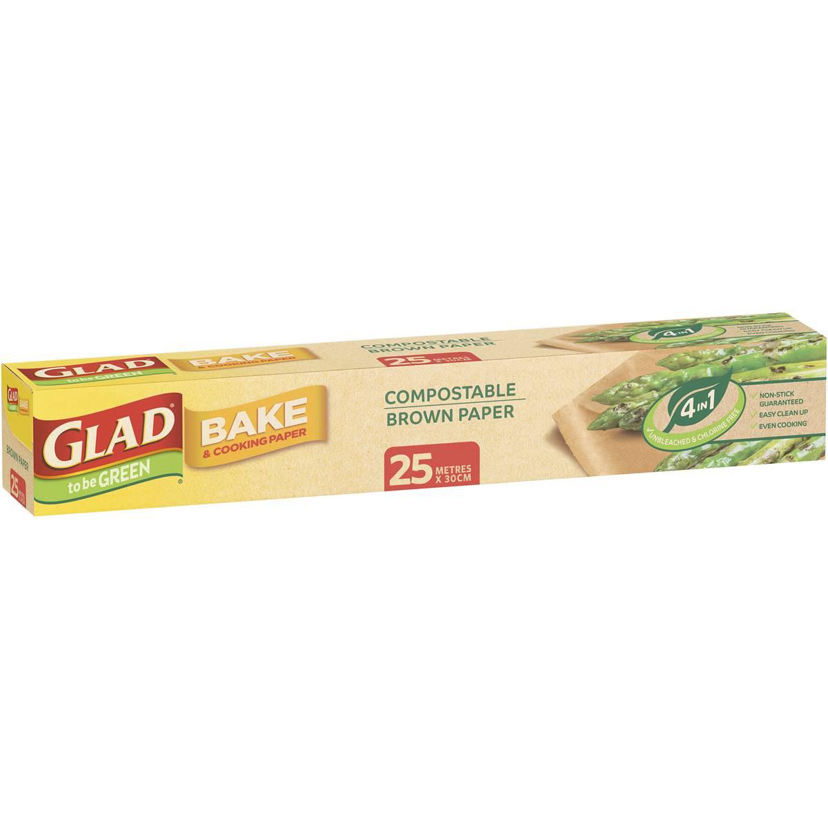 Glad To Be Green Compostable Brown Bake & Cooking Paper 25m 1 Pack