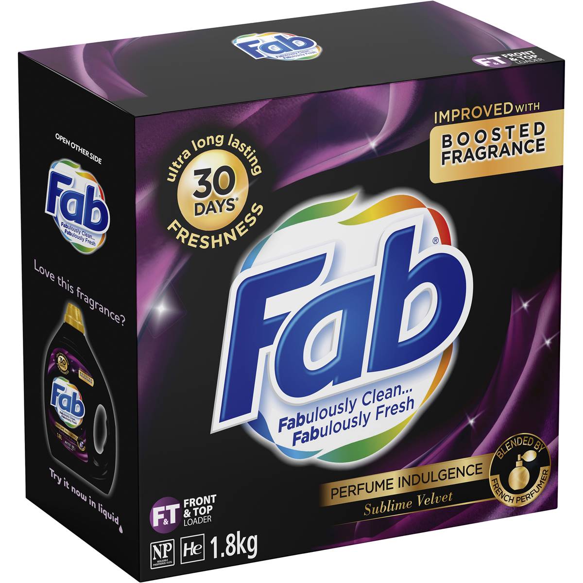 Fab Perfume Indulgence Velvet Laundry Detergent Powder 1.8kg