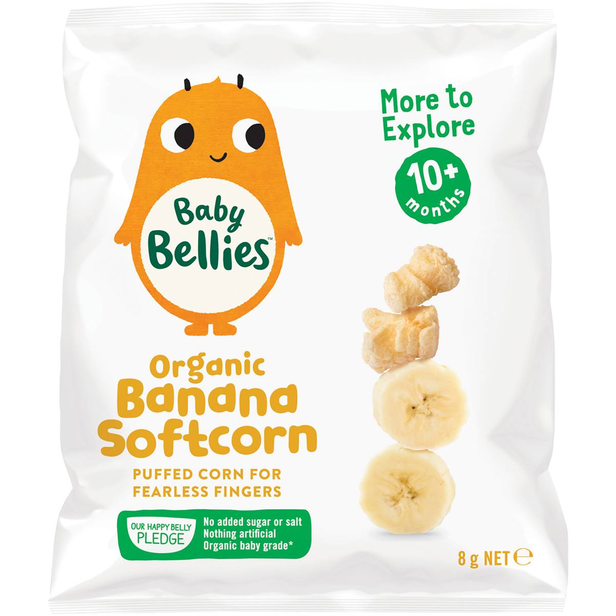 Baby Bellies Organic Banana Softcorn Puffs 8g