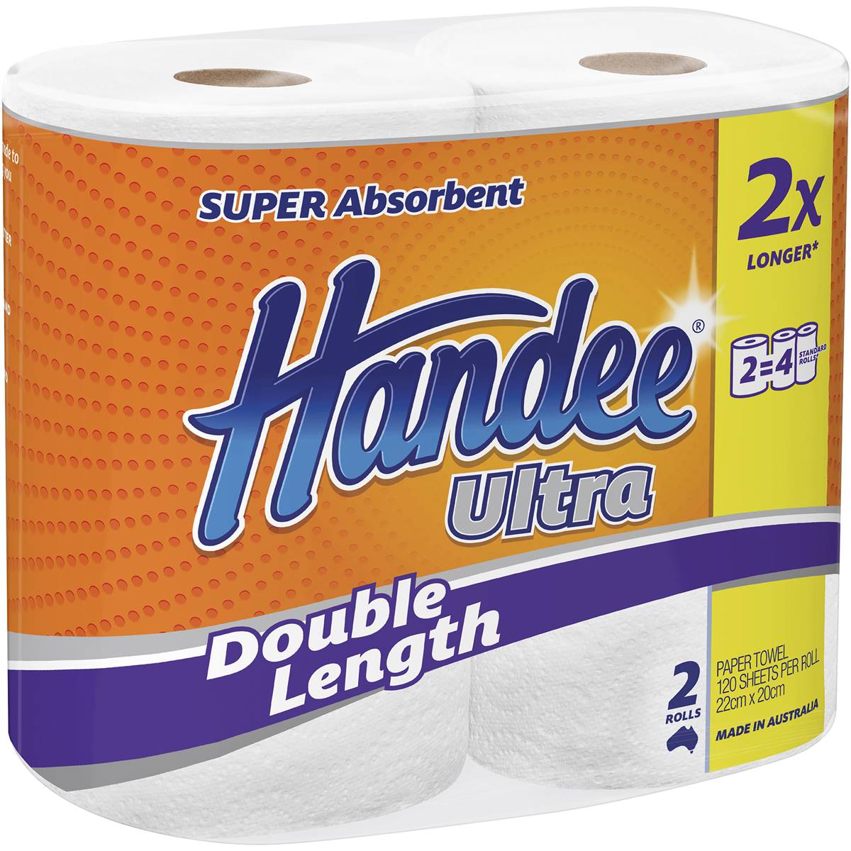 Handee Ultra Paper Towel Double Length White 240 Sheets 2 Pack