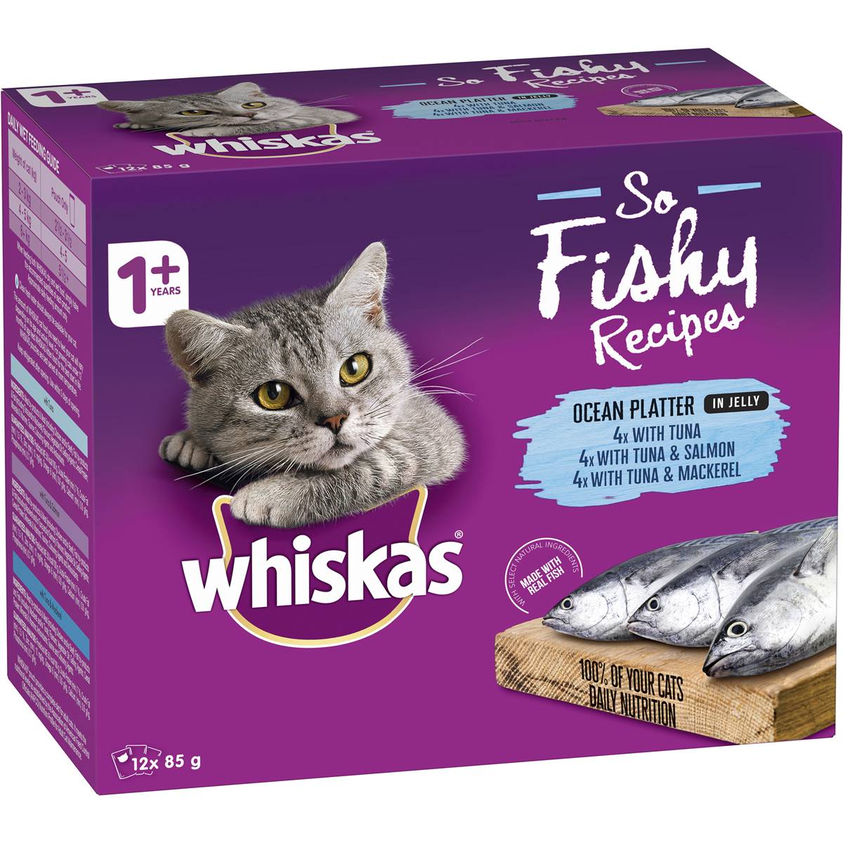 Whiskas 1+ Years Oh So Fishy Ocean Platter In Jelly 12x85g