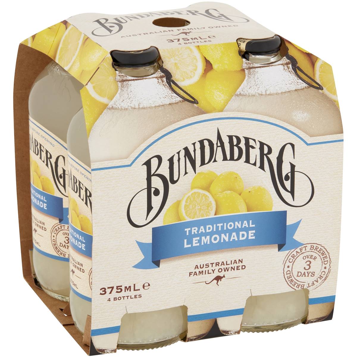 Bundaberg Traditional Lemonade Bottles 4x375ml