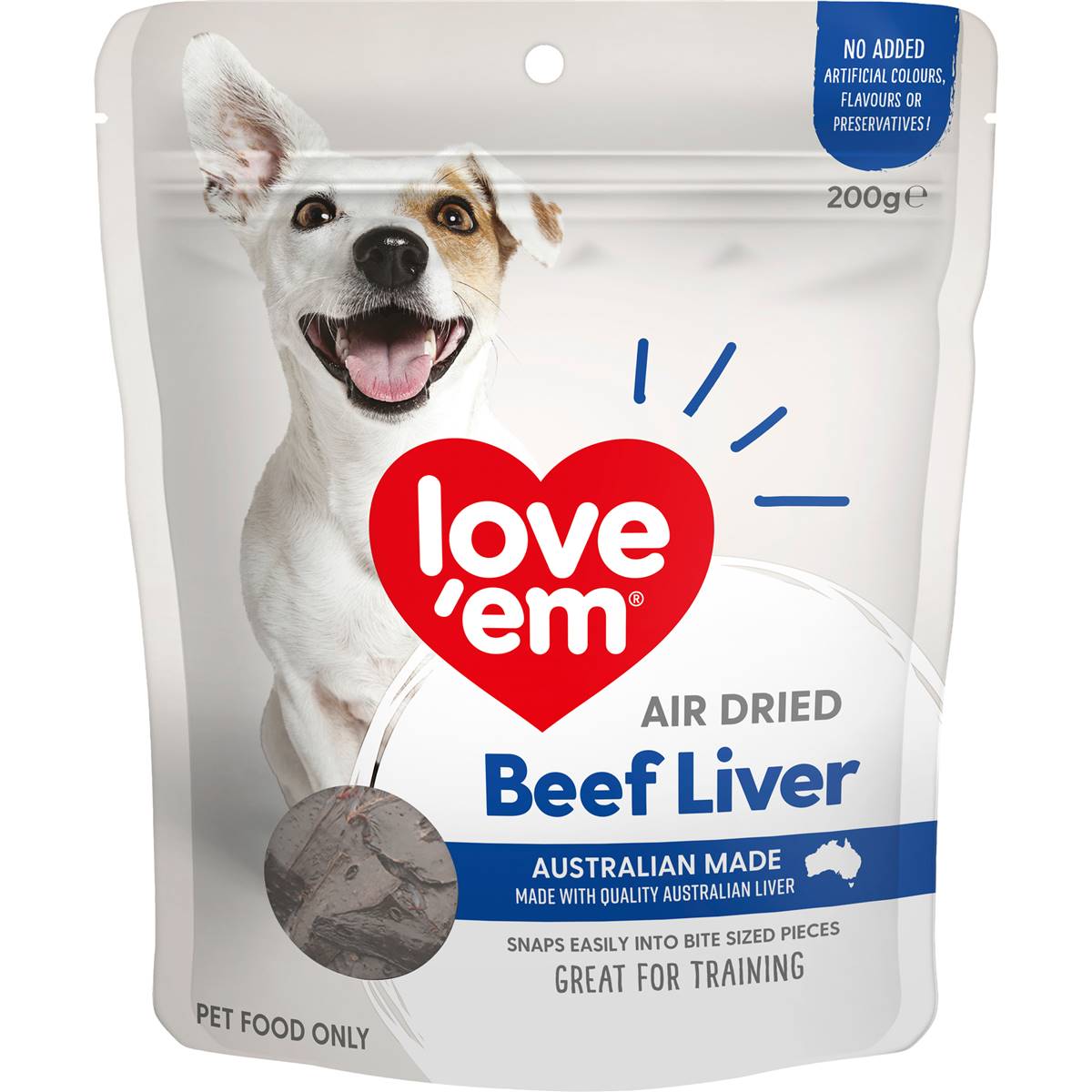 Love 'em Dog Treats Beef Liver 200g