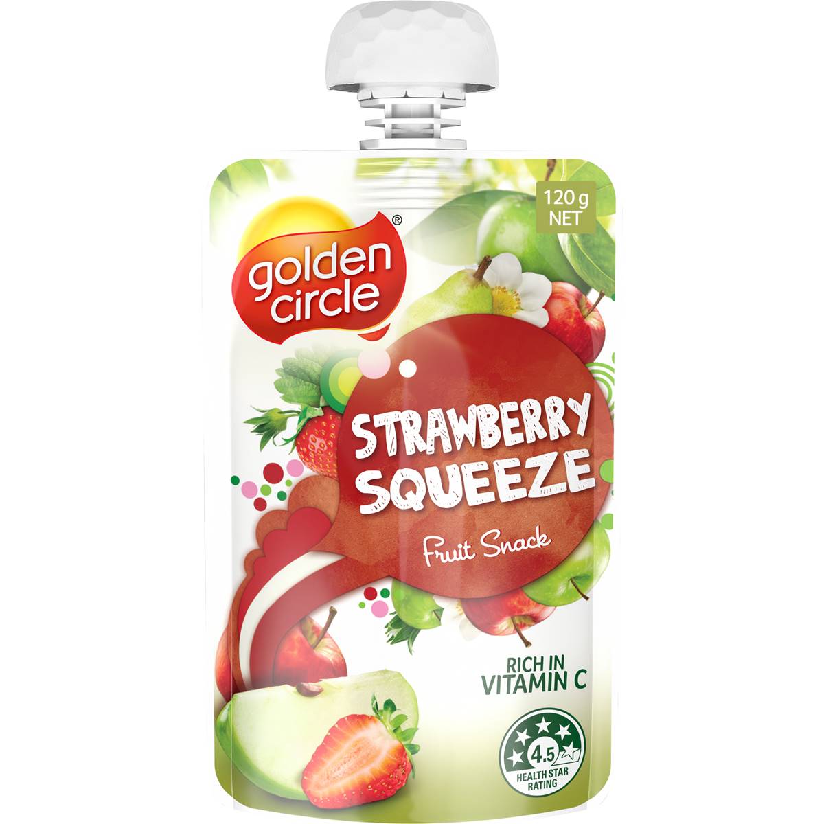 Golden Circle Blended Fruit Puree Strawberry Apple Pear Lunch Box Pouch 120g