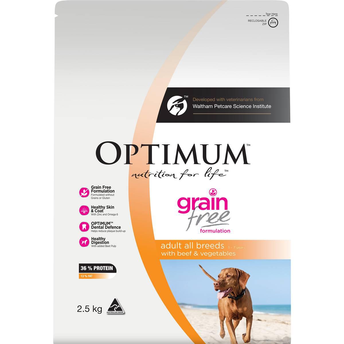 Optimum Grain Free With Beef & Vegetables Dry Dog Food 2.5kg