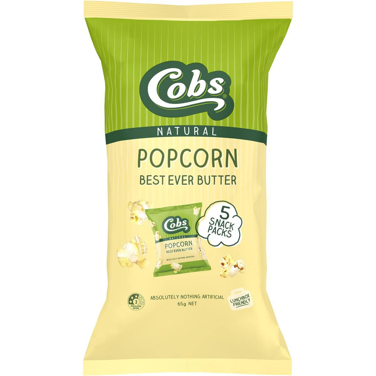 Cobs Natural Popcorn Best Ever Butter 5x13g
