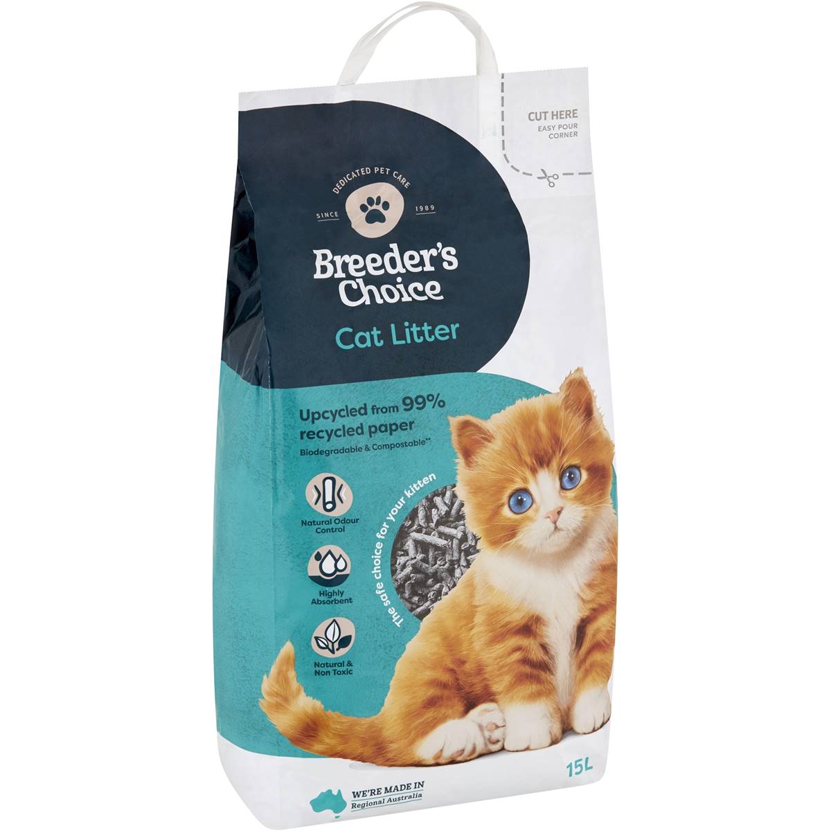 Breeders Choice Paper Cat Litter 15l