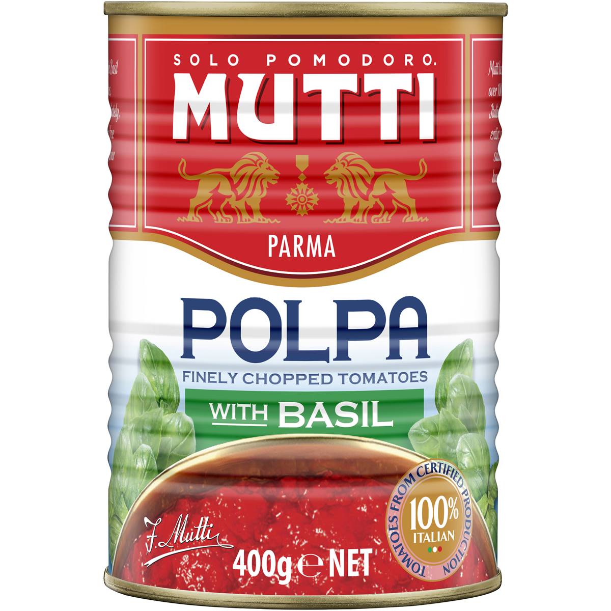 Mutti Parma Polpa Finely Chopped Tomatoes With Basil 400g