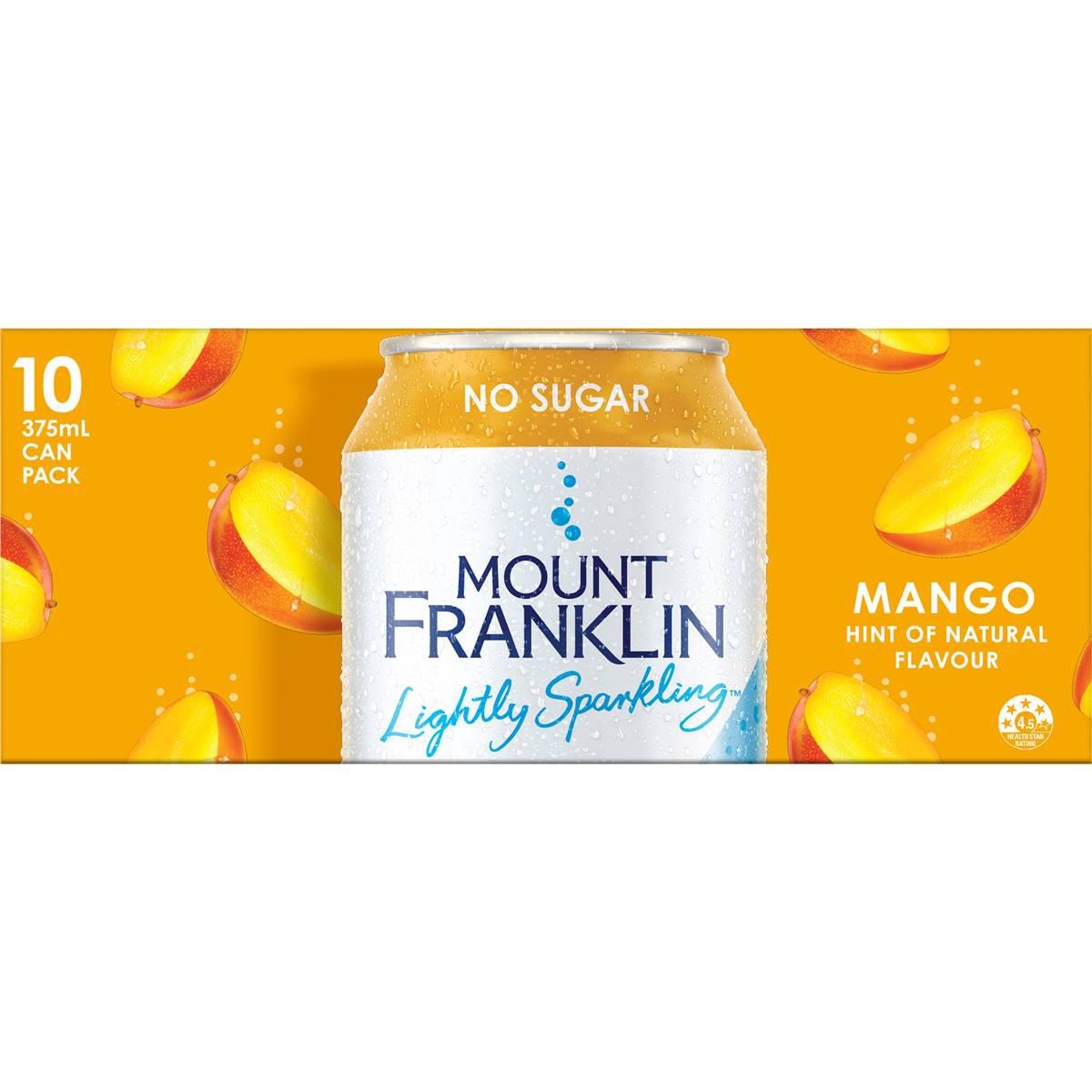 Mount Franklin Lightly Sparkling Water Mango 10x375ml