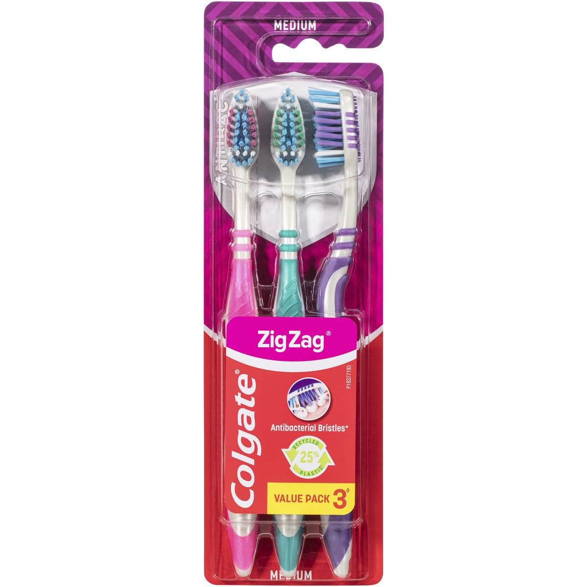 Colgate Toothbrush Zig Zag Interdental Clean 3 Pack