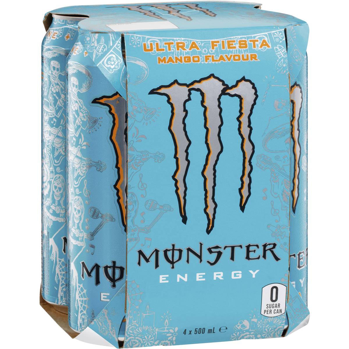 Monster Energy Ultra Fiesta Mango Flavour Cans 4x500ml