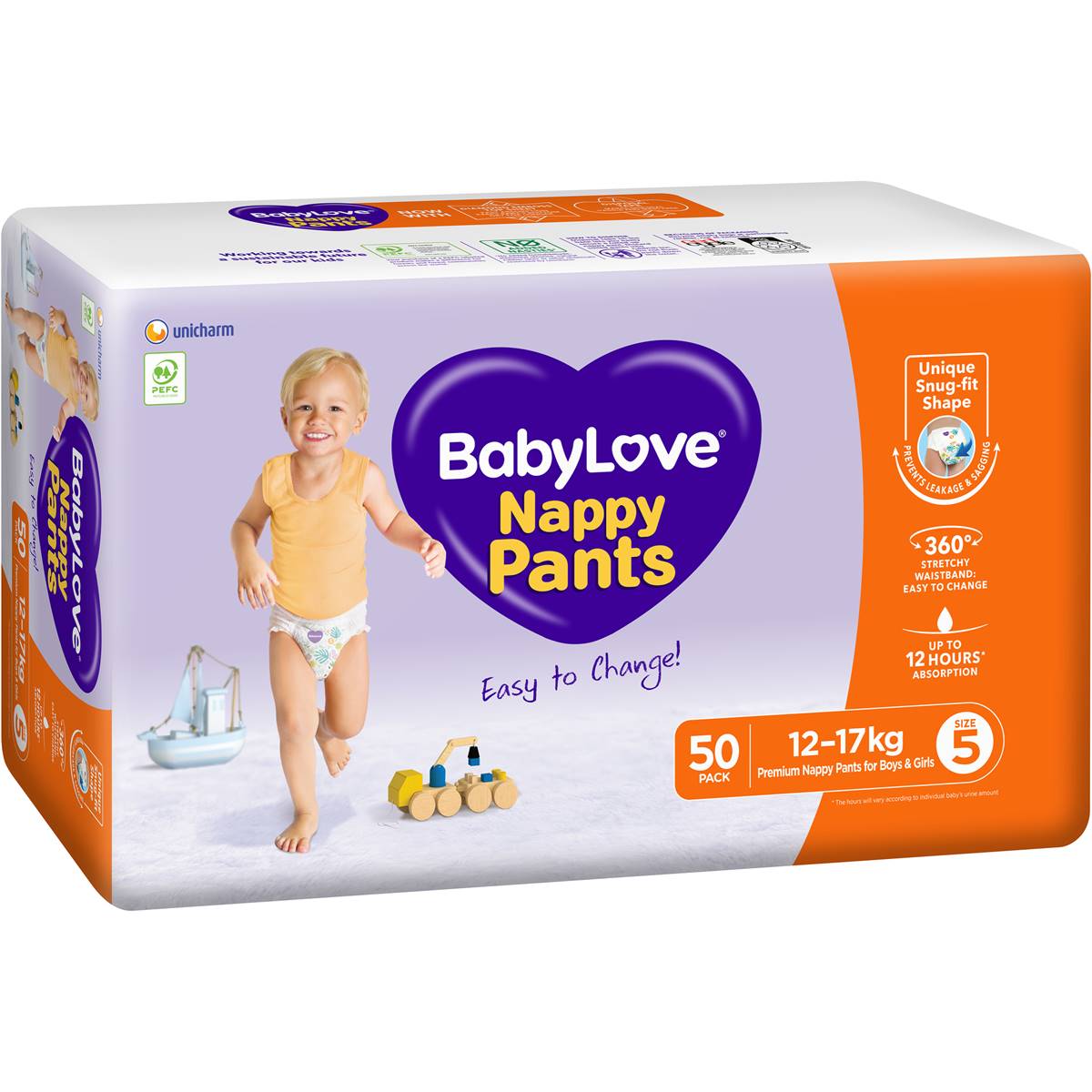 Babylove Nappy Pants Size 5 (12-17kg) 50 Pack