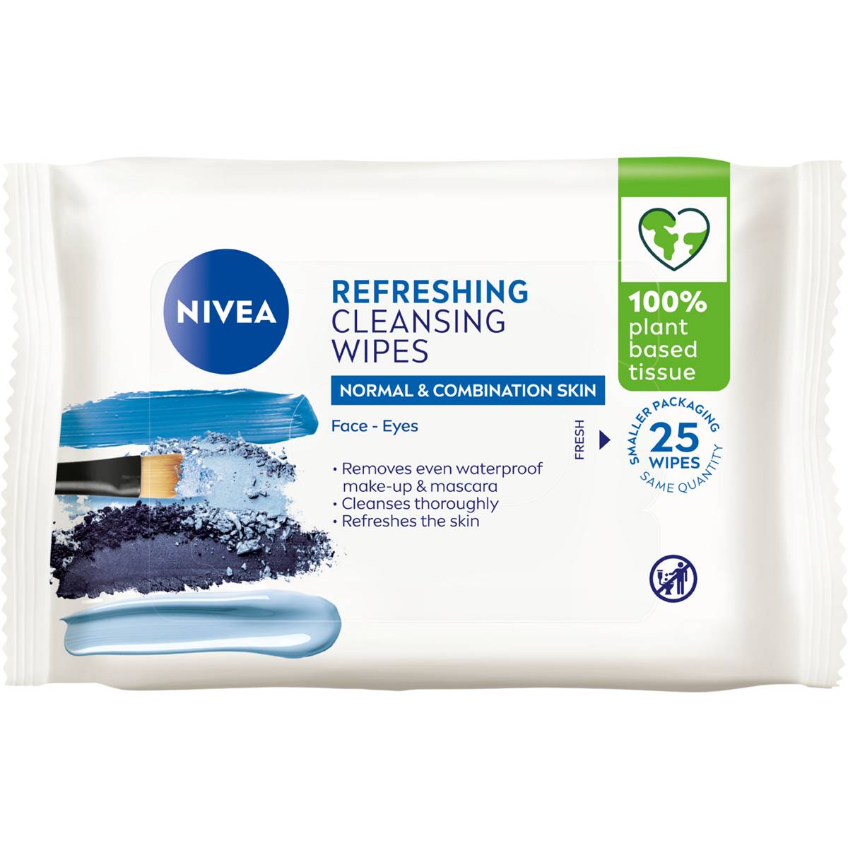 Nivea Refreshing Biodegradable Face Cleansing Makeup Wipes 25 Pack