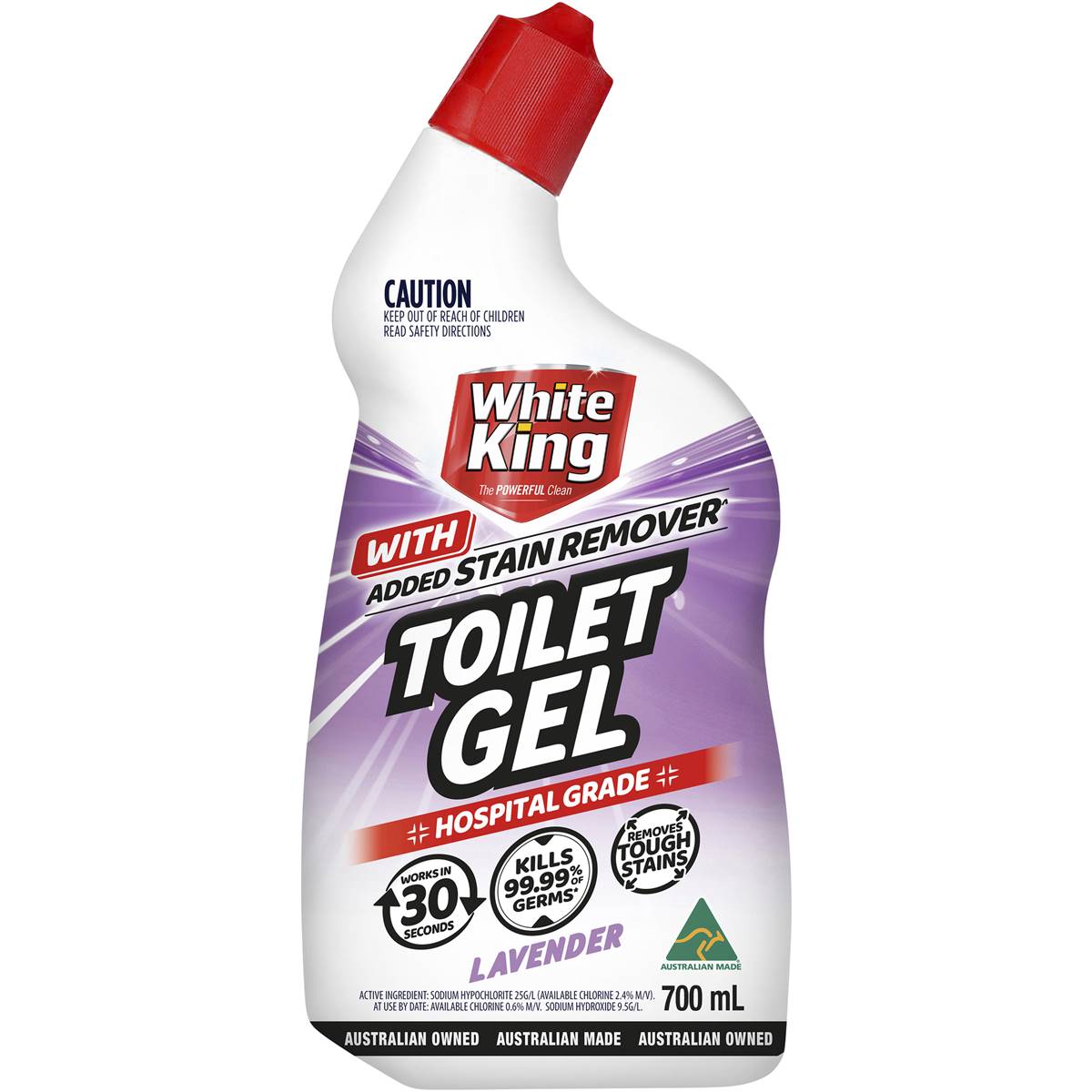 White King Toilet Gel With Added Stain Remover Lavender 700ml
