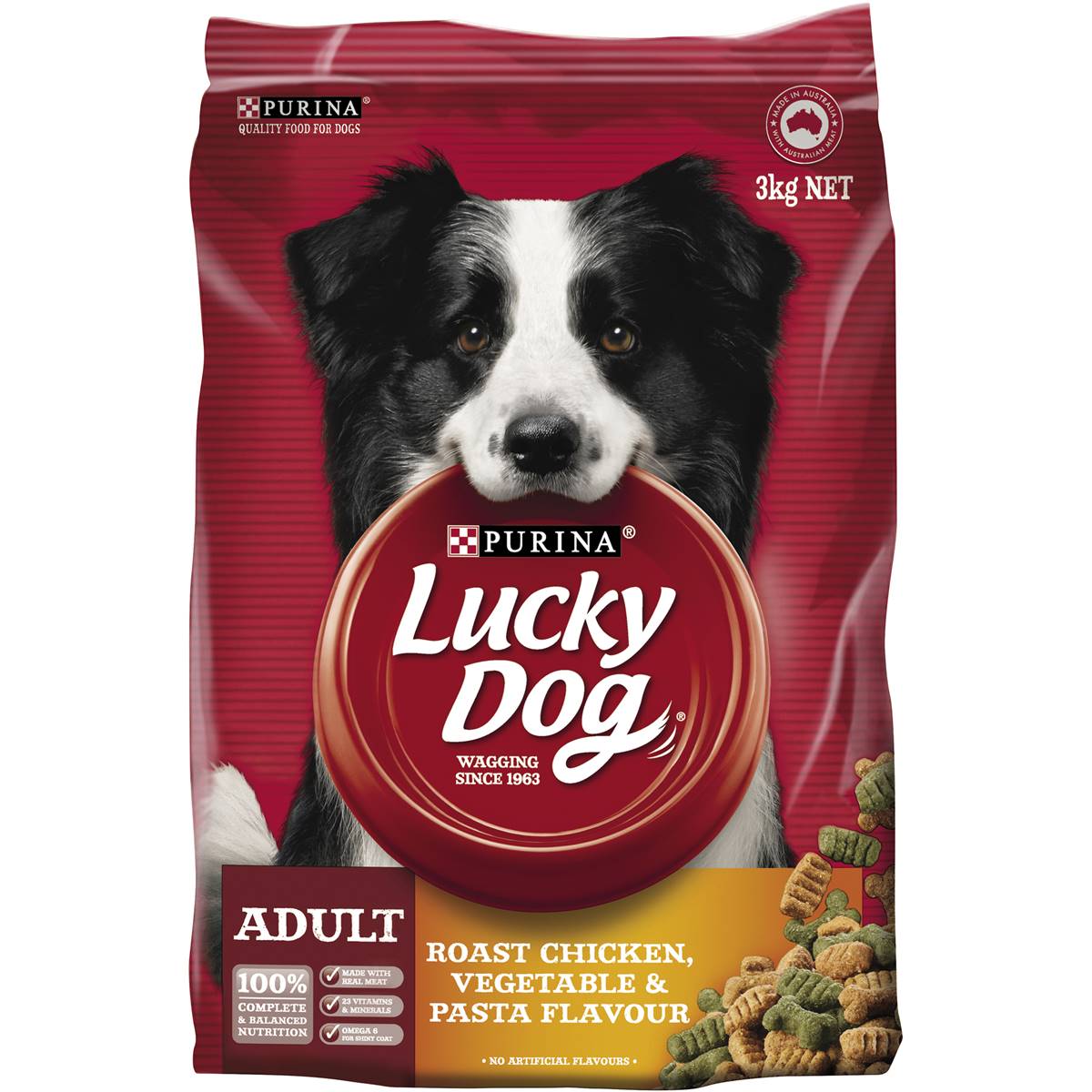 Lucky Dog Adult Chicken Vegetable & Pasta Dry Dog Food 3kg