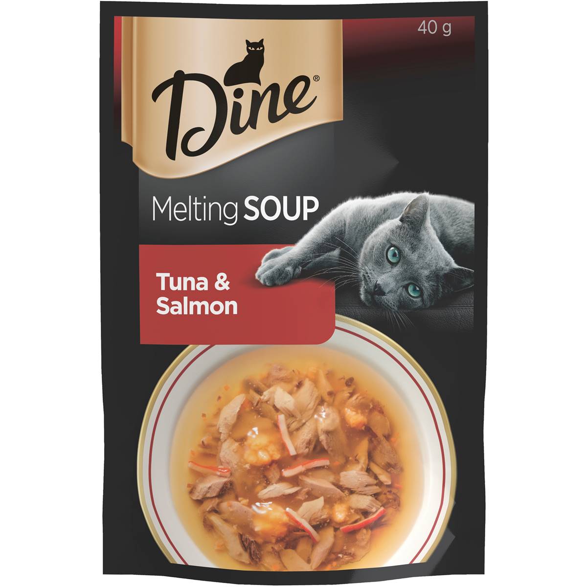 Dine Melting Soup Tuna & Salmon Wet Cat Food Treat 40g