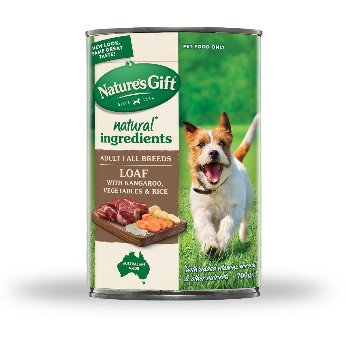 Nature's Gift Adult Wet Dog Food Loaf With Kangaroo & Vegetable 700g