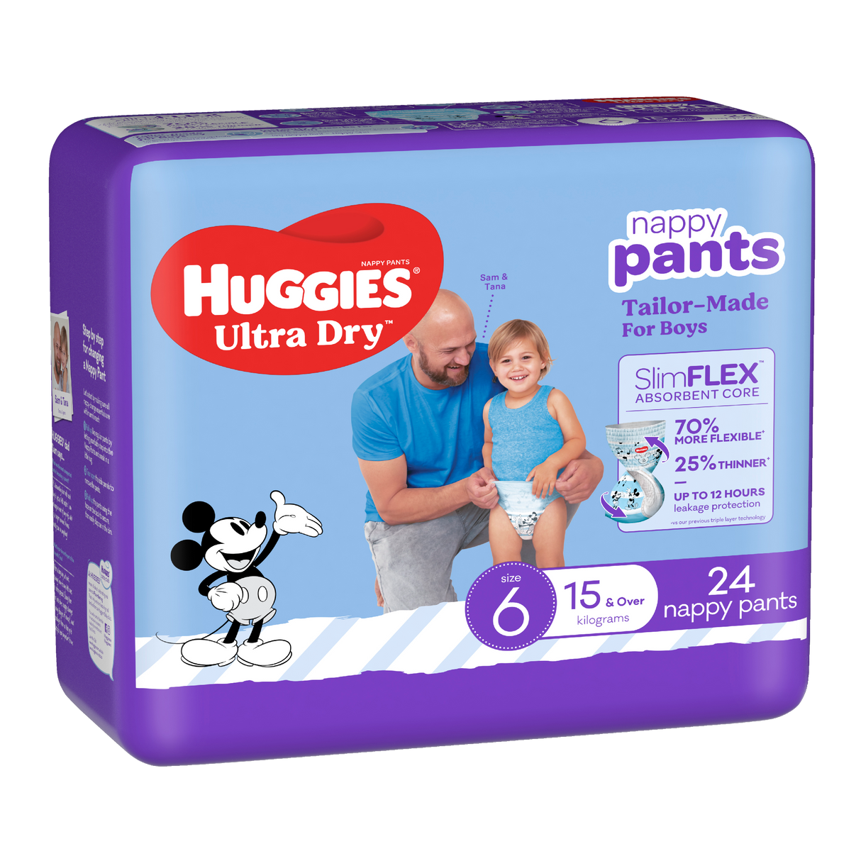 Huggies Ultra Dry Nappy Pants Boys Size 6 (15kg+) 24 Pack