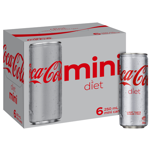 Coca-Cola Diet Soft Drink Multipack Mini Cans 6x250ml