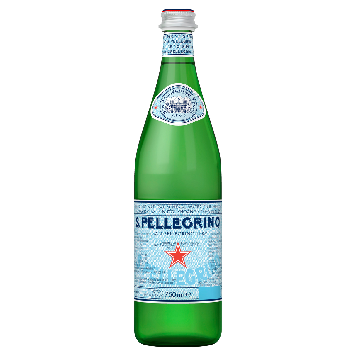 San Pellegrino Sparkling Natural Mineral Water Bottle 750ml