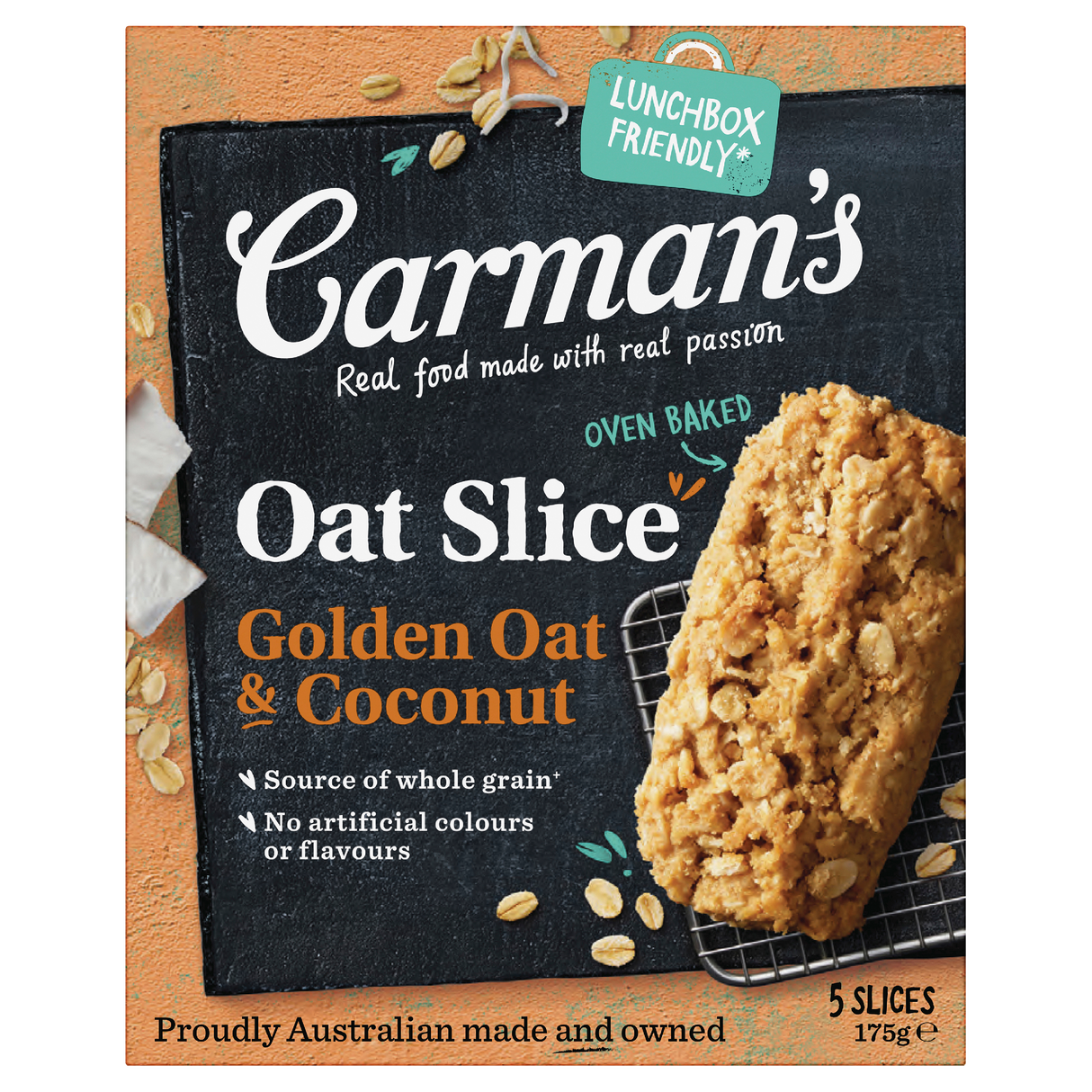 Carman's Oat Slice Golden Oat & Coconut 5 Pack