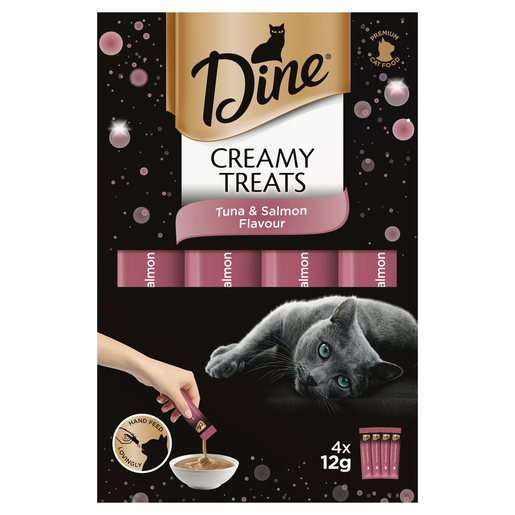 Dine Creamy Treats Tuna & Salmon Flavour Cat Treat 4x12g