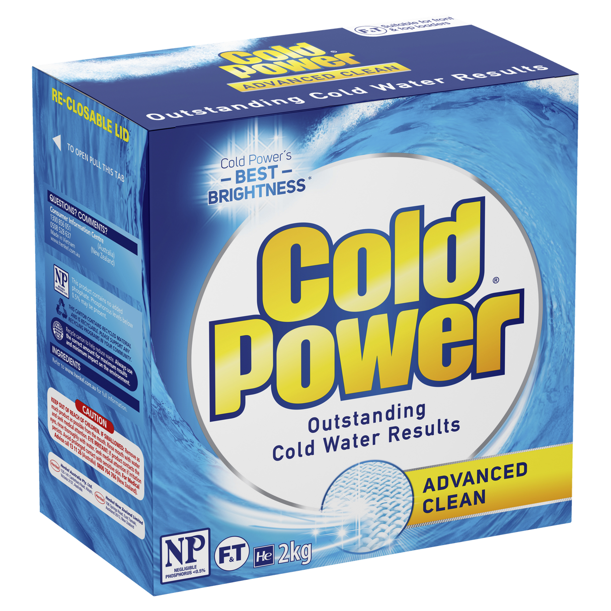 Cold Power Advanced Clean Laundry Powder Front & Top Loader 2kg