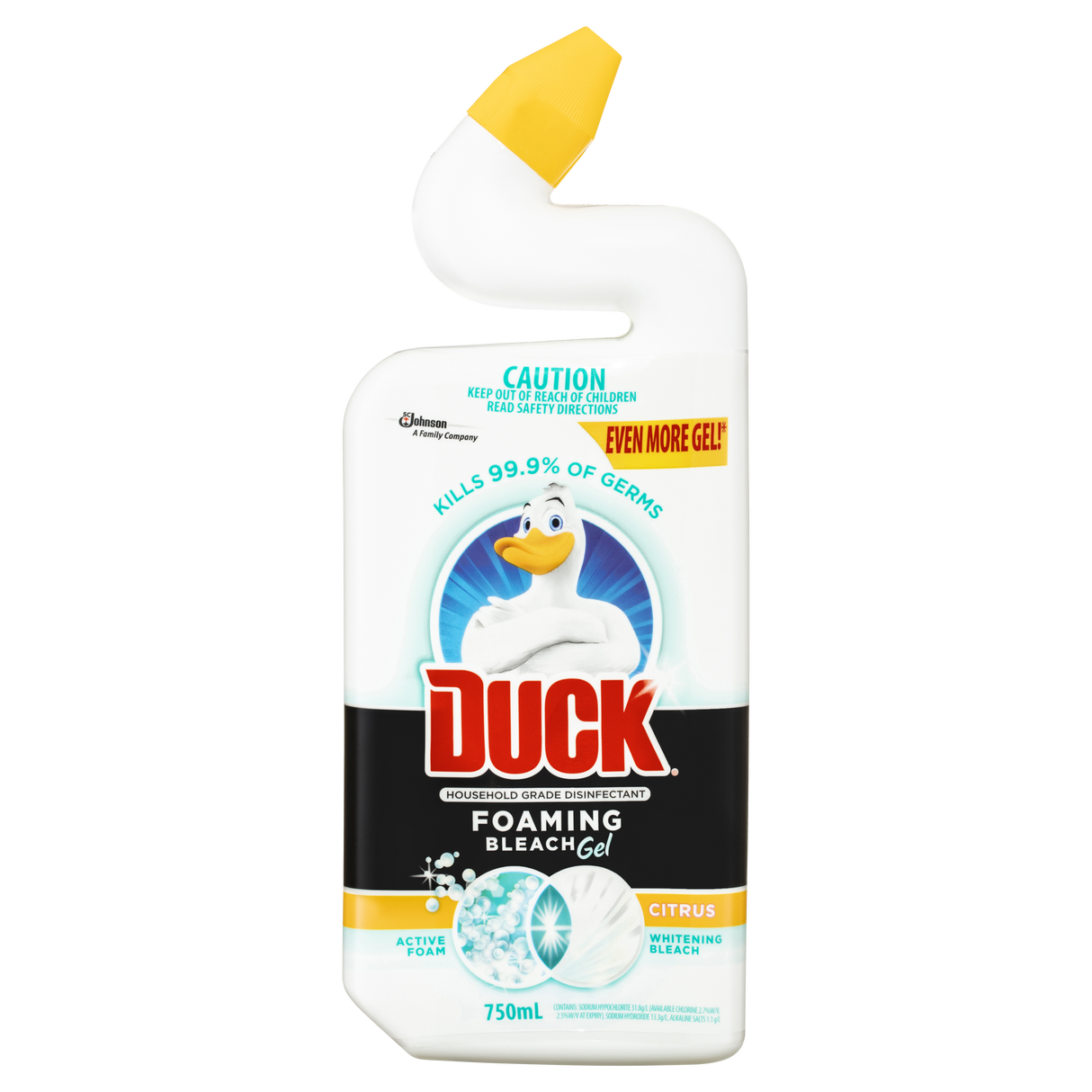 Duck Foaming Bleach Gel Toilet Cleaner Citrus 750ml