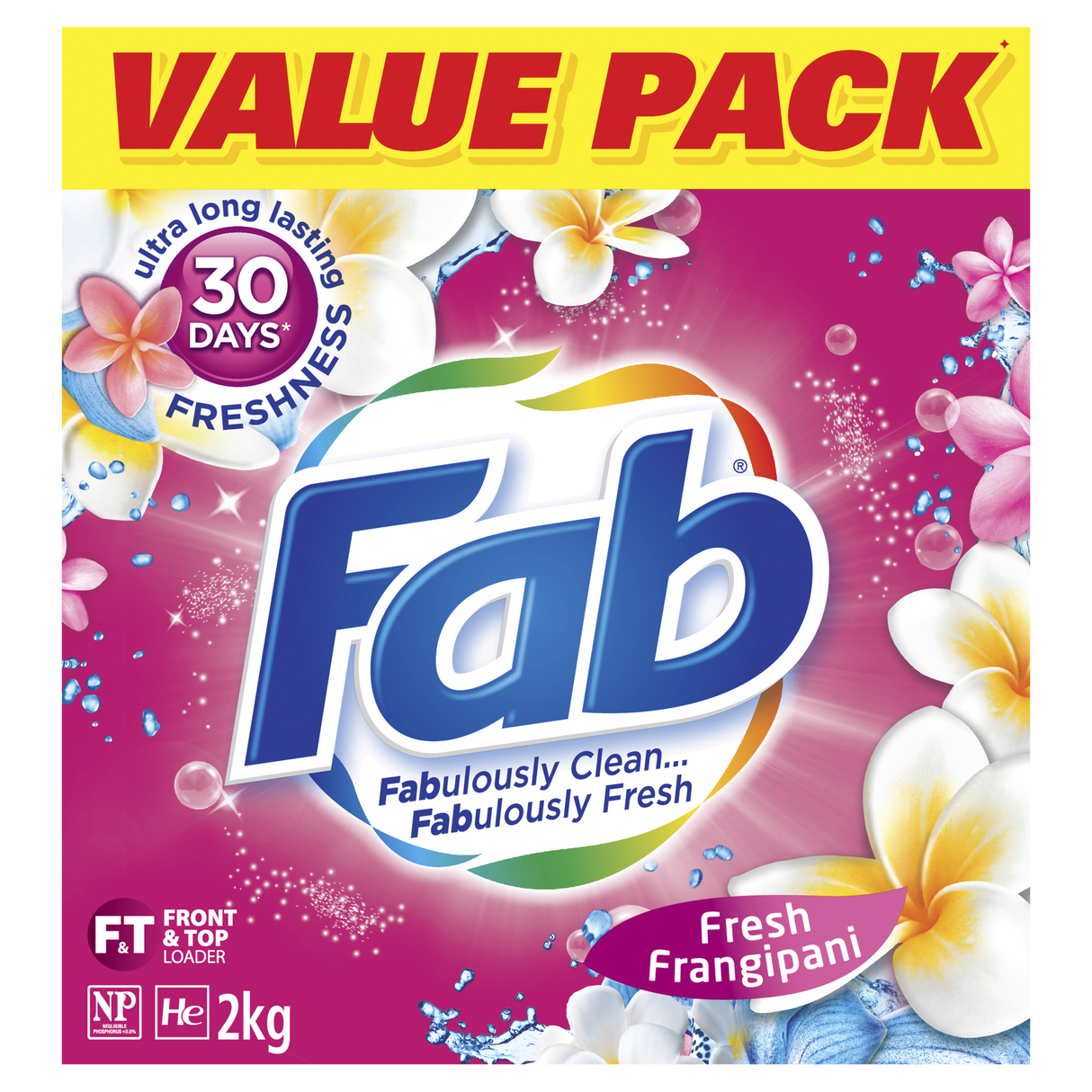 Fab Fresh Frangipani Powder Laundry Detergent 2kg