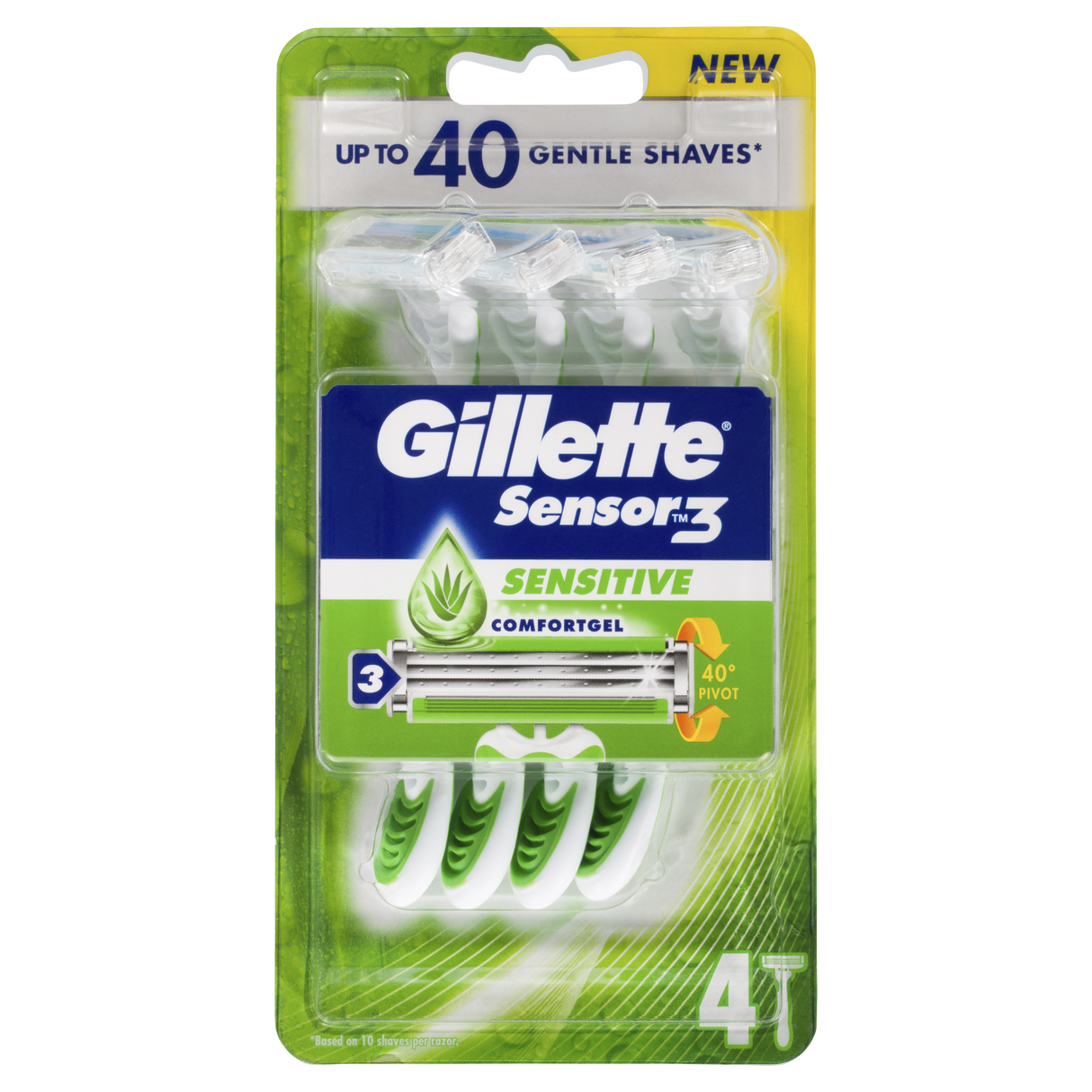 Gillette Sensor3 Sensitive Disposable Razors 4 Pack