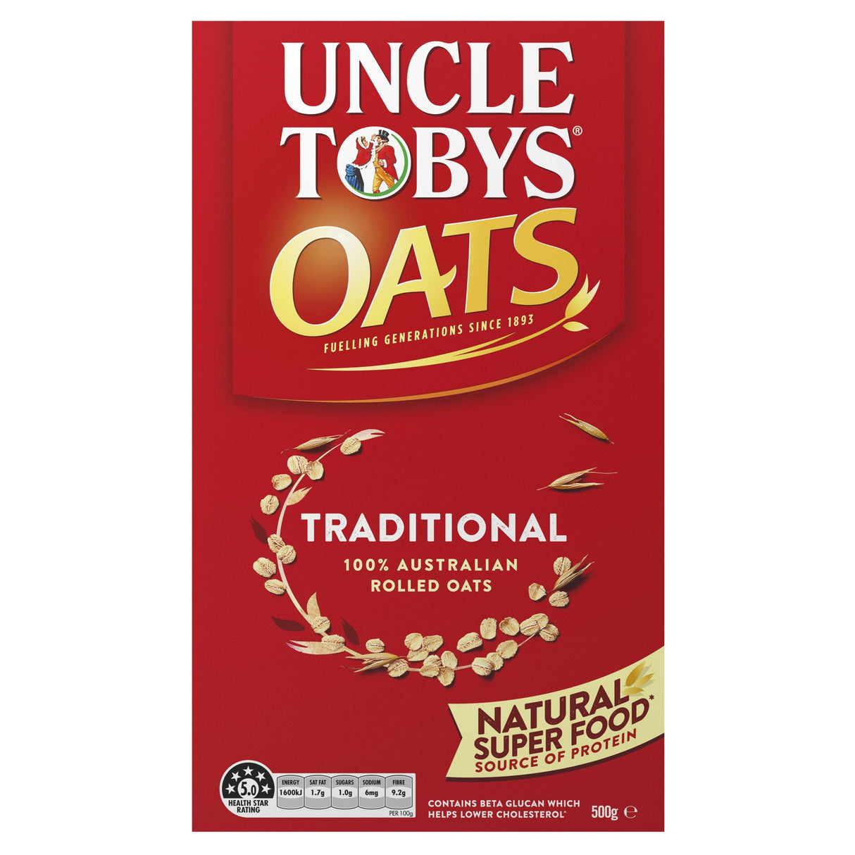 Uncle Tobys Oats Traditional 500g