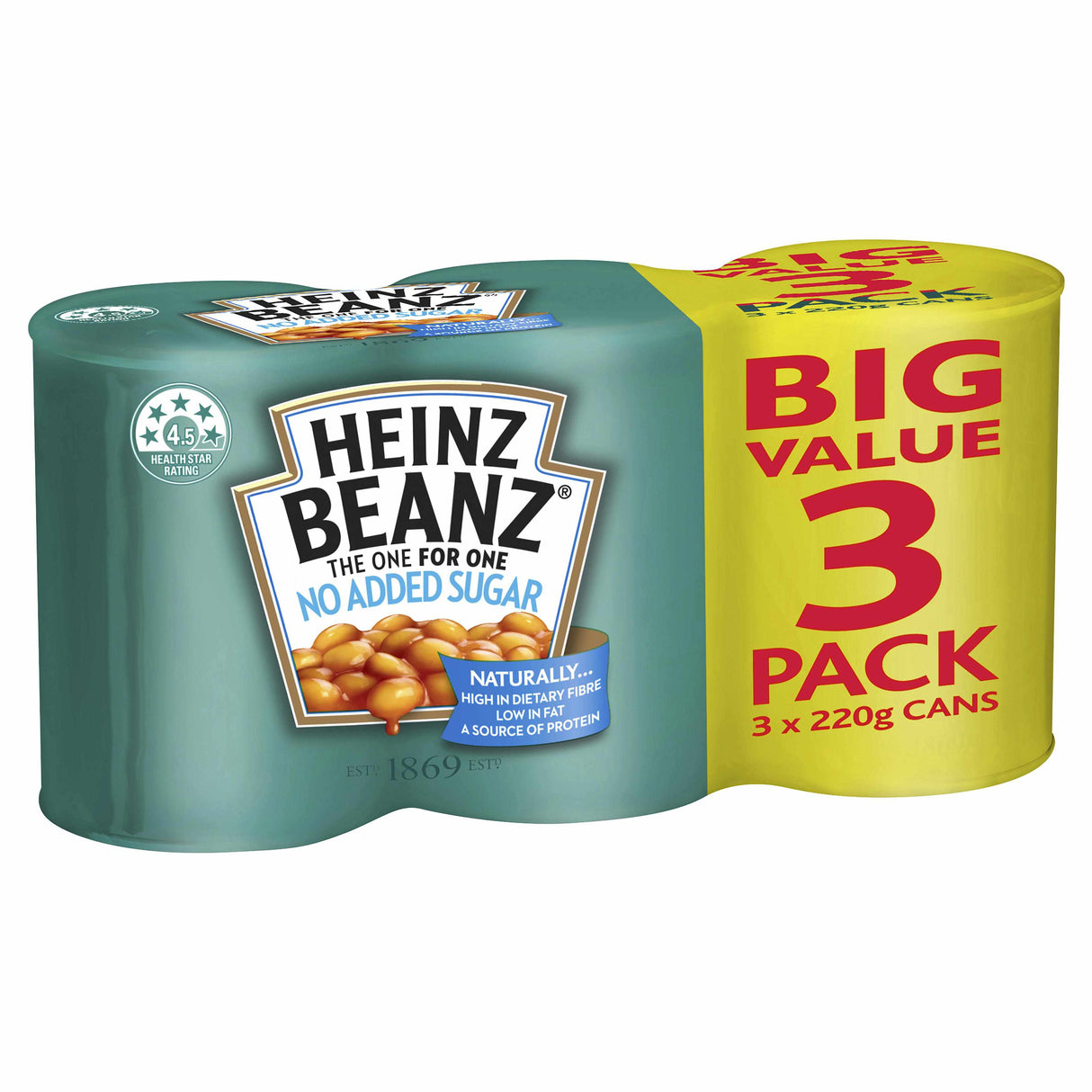 Heinz Beanz No Added Sugar 3x220g