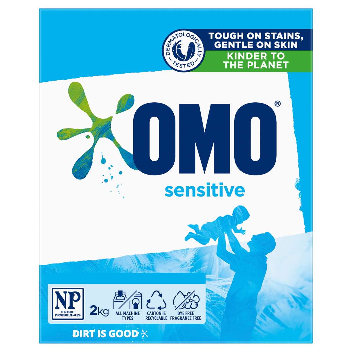 Omo Sensitive Laundry Detergent Washing Powder Front & Top Loader 2kg