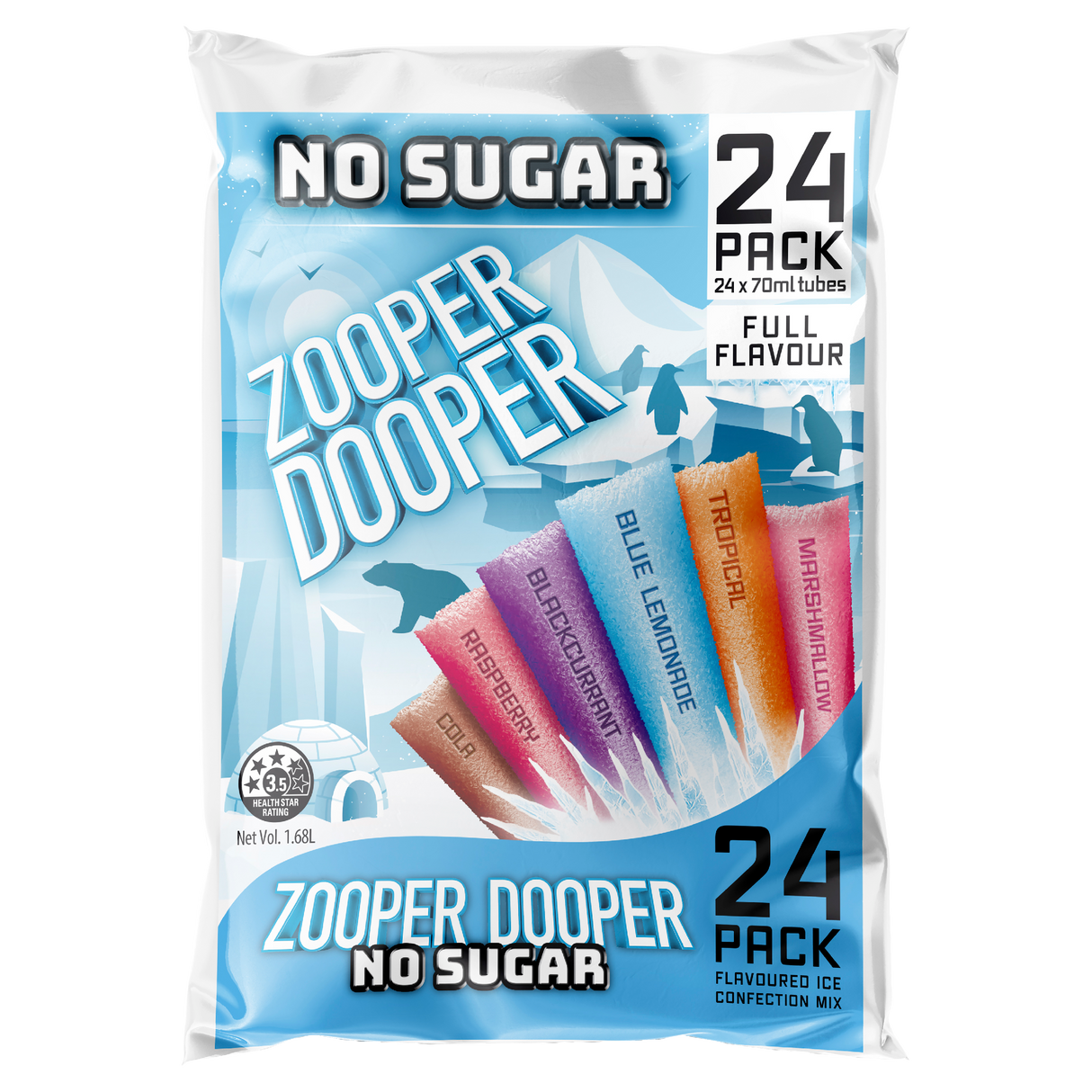 Zooper Dooper No Sugar 24 x 70ml