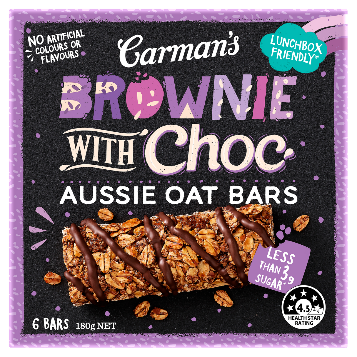 Carman's Aussie Oat Muesli Bars Brownie with Choc 6 Pack