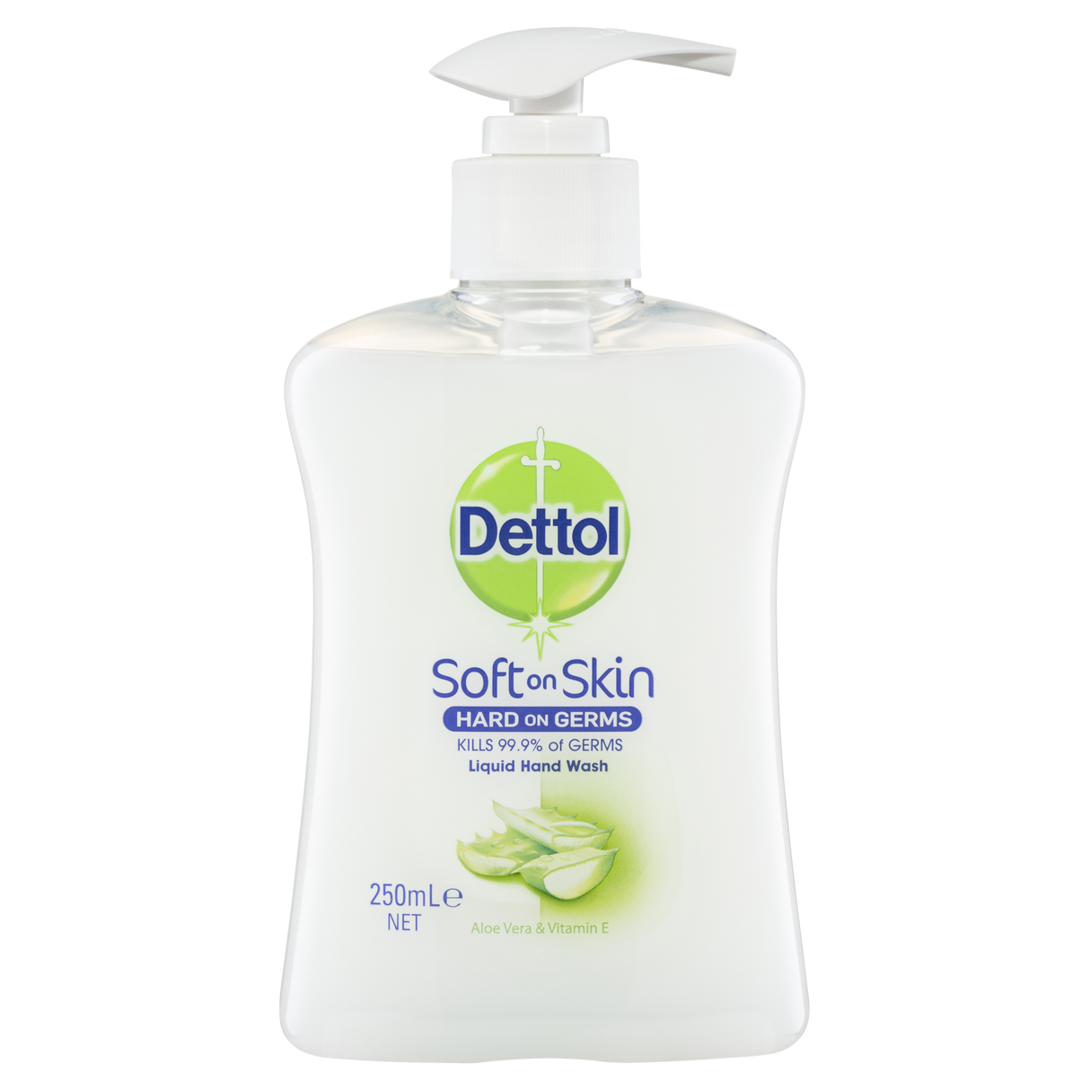Dettol Antibacterial Liquid Hand Wash Pump Aloe Vera and Vitamin E 250ml