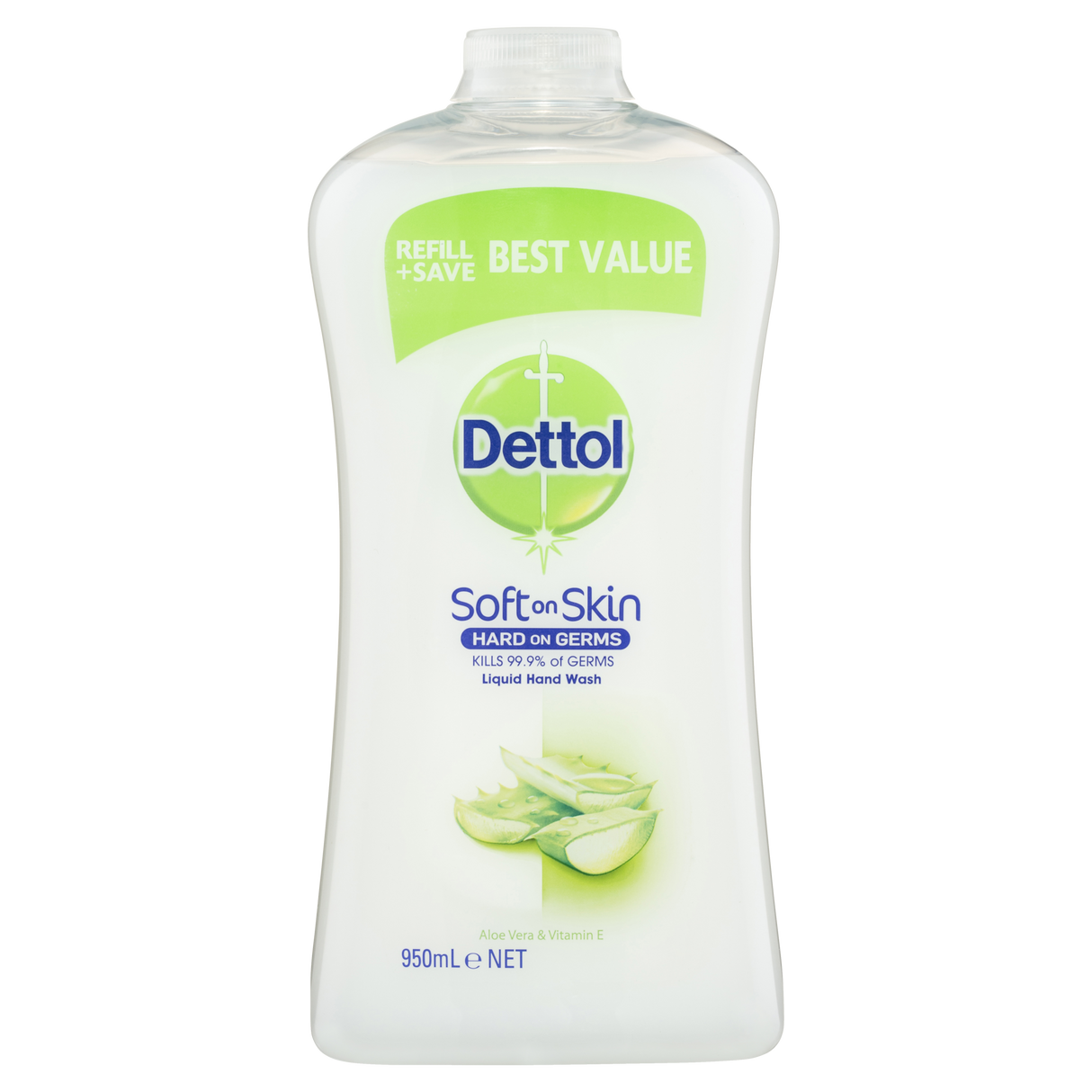 Dettol Antibacterial Liquid Hand Wash Aloe Vera and Vitamin E Refill 950ml